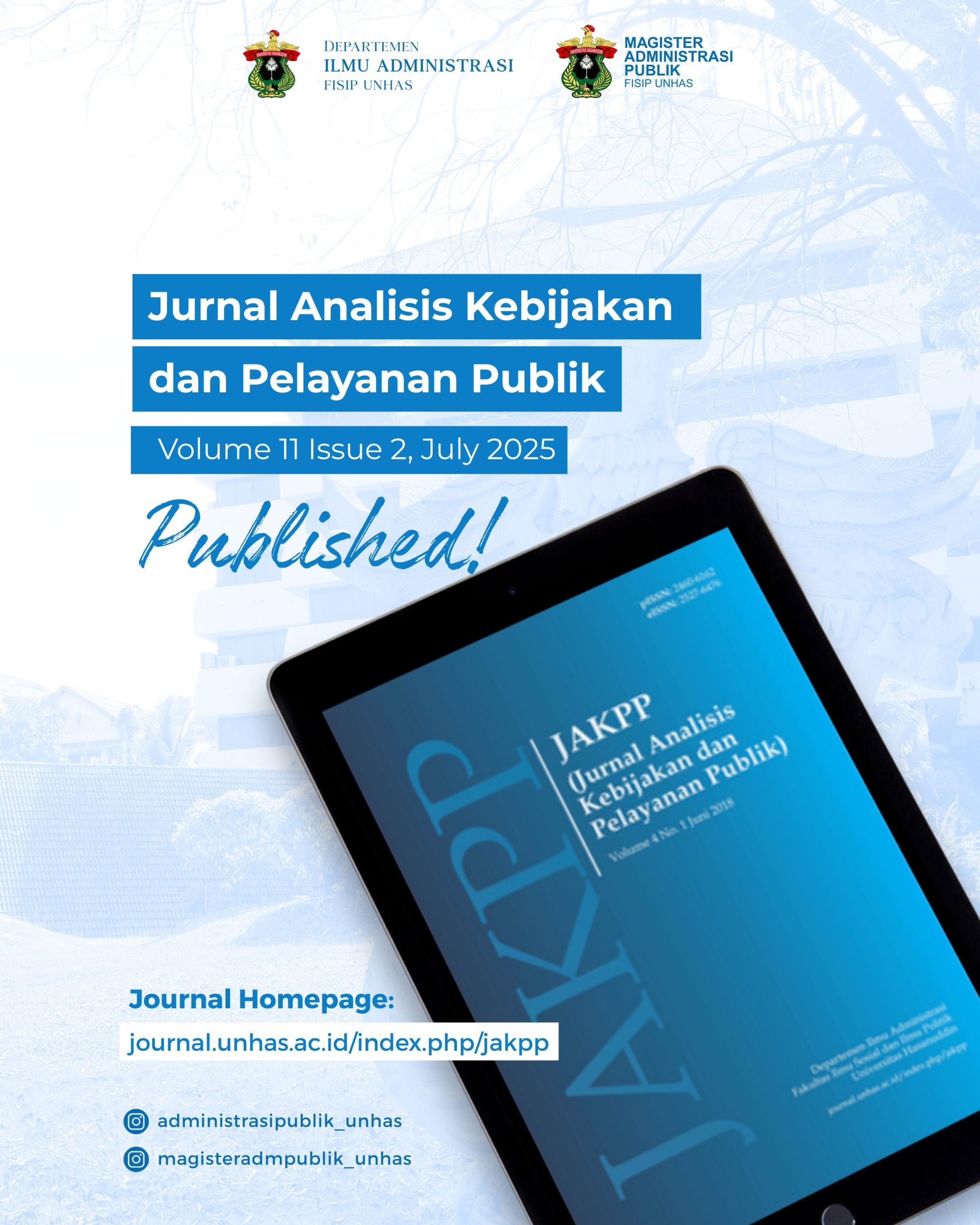 Jurnal Analisis Kebijakan dan Pelayanan Publik Published!