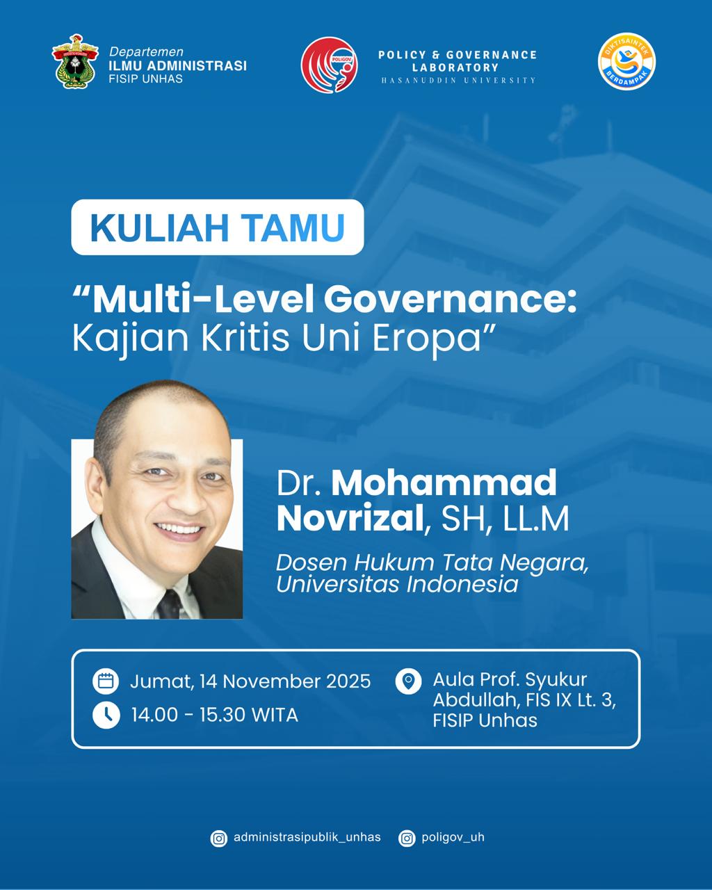 Flayer Kuliah Tamu " Multi-Level Governance"