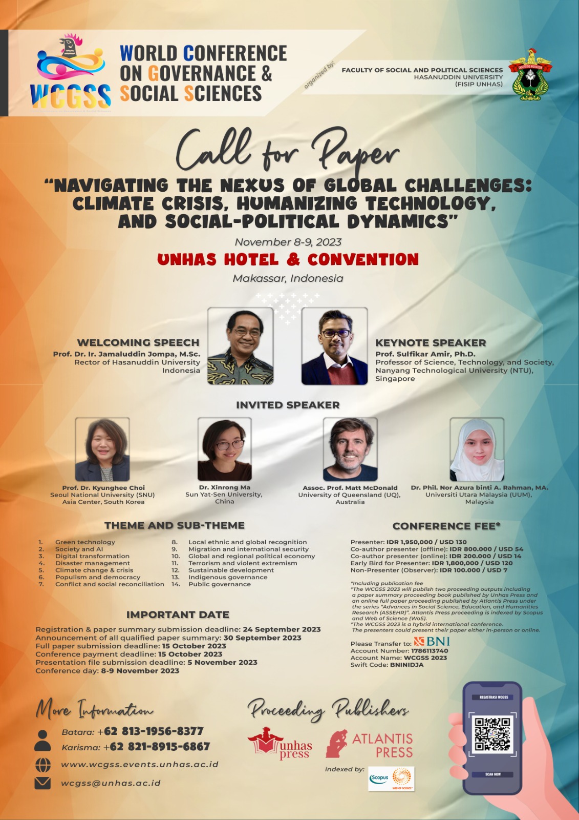 CALL FOR PAPERSWORLD CONFERENCE ON GOVERNANCE AND SOCIAL SCIENCES